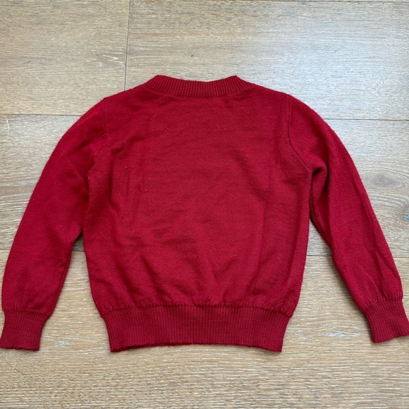 Bonpoint Girls Cherry Sweater in Red | size 4 - Picture 4 of 4